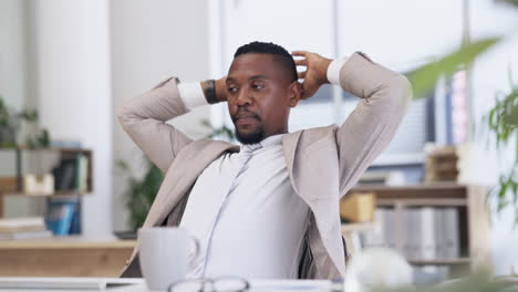 neck pain, stretching and business man stress