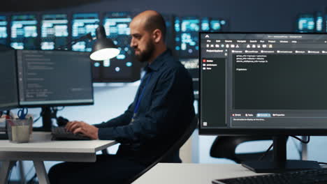 programmer overseeing supercomputers tasked with solving data operations