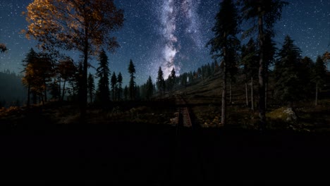 The-milky-way-above-the-railway-and-forest