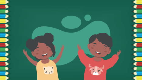 happy children in a classroom