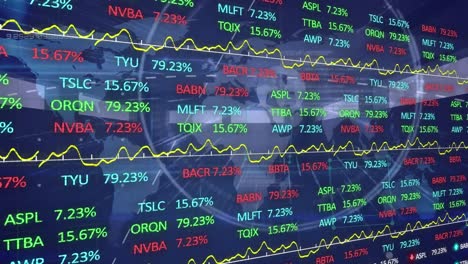 Animation-of-stock-market-over-world-map-on-black-background