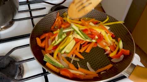 Sauteed vegetables, homemade food. Healthy preparations