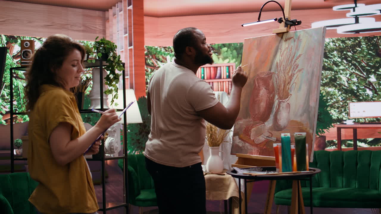 Artists painting still life