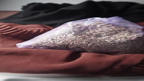 lavender sachet on clothes