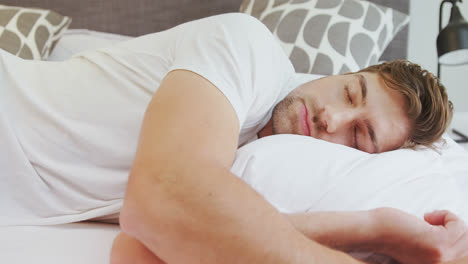 young man sleeping on bed in the bedroom 4k 4k