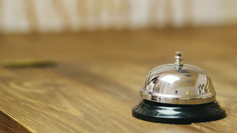 the buyer in the store strikes on a desk call