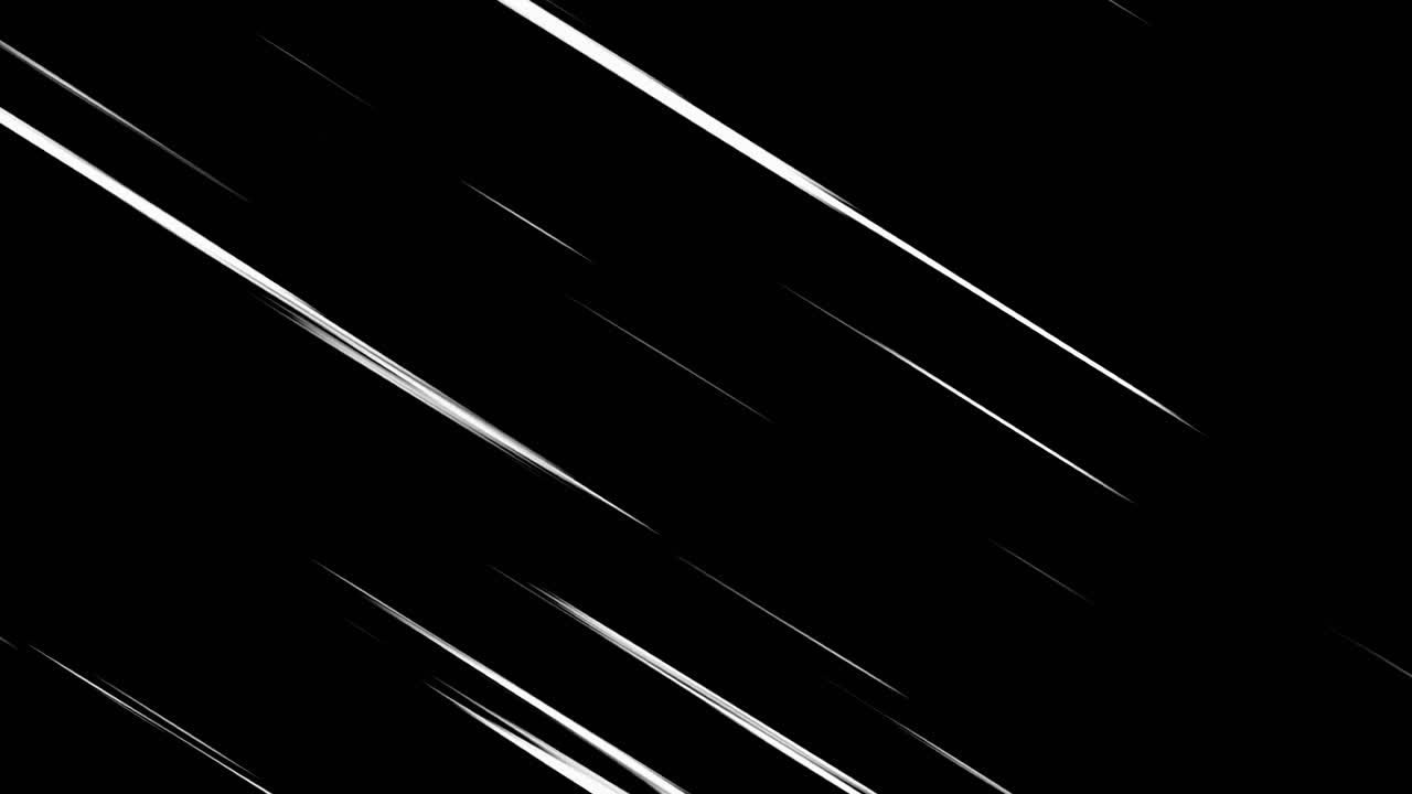 Animated manga-style diagonal speed lines for action or speed effect. Isolated on black background, ideal for compositing