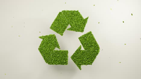 renderización en 3d de hojas que forman el símbolo de reciclaje