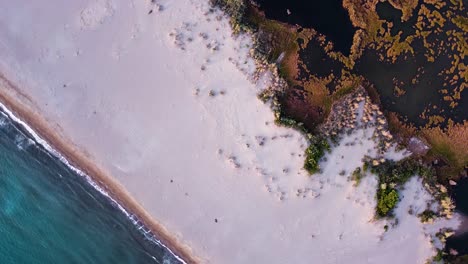 Aerial-turns-Clock-Wise-on-Iztuzu-Beach,-Turkey