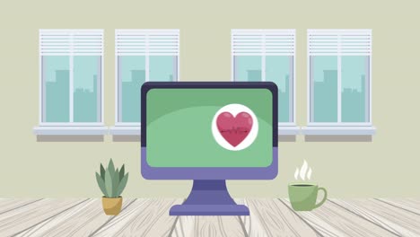 iconos médicos en la animación de escritorio
