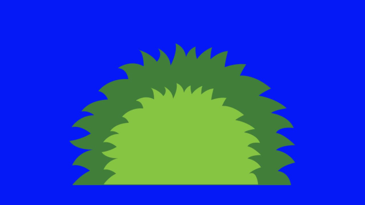 파란 화면에 있는 부시 아이콘의 애니메이션