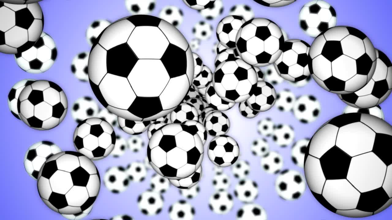 Palla da CALCIO Sfondo Animato, Rendering, con Canale Alpha, Loop