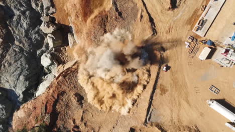 Aerial-Over-A-Dynamite-Explosion-Clearing-A-Water-Channel-At-The-Oroville-Dam-Spillway-Reconstruction-Project-2