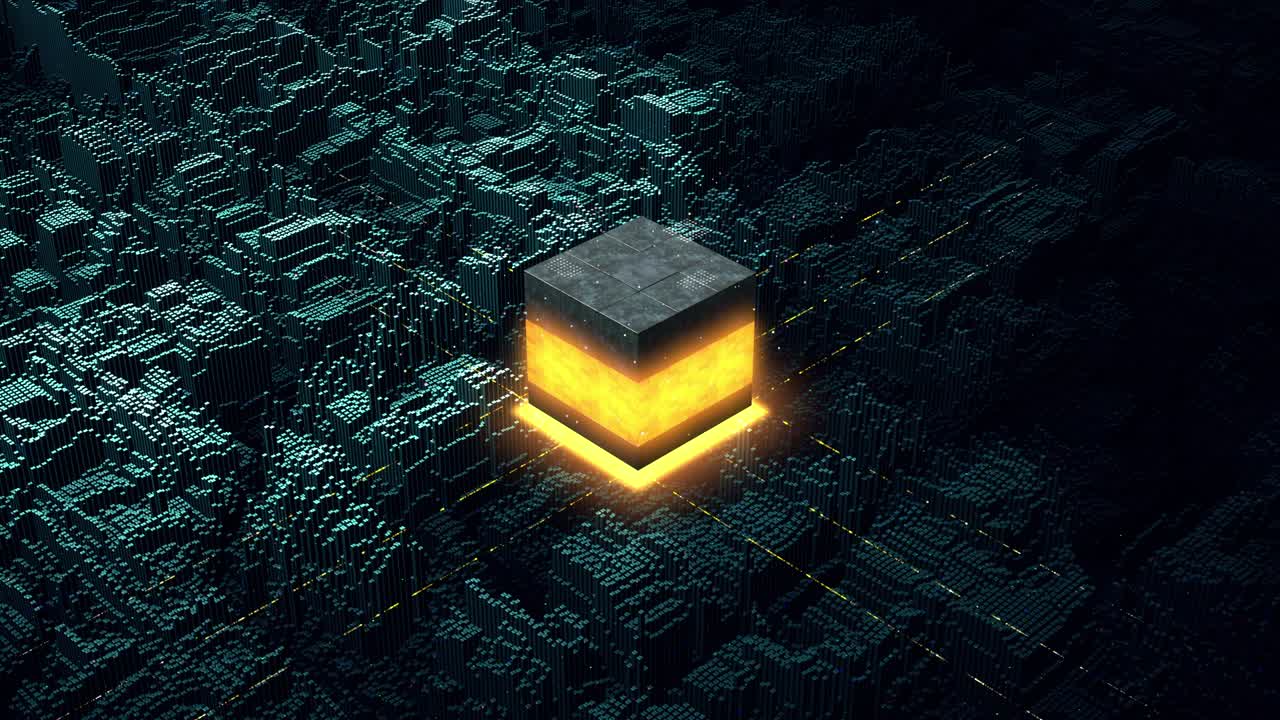 el sistema de computación cuántica de inteligencia artificial futurista se activa.