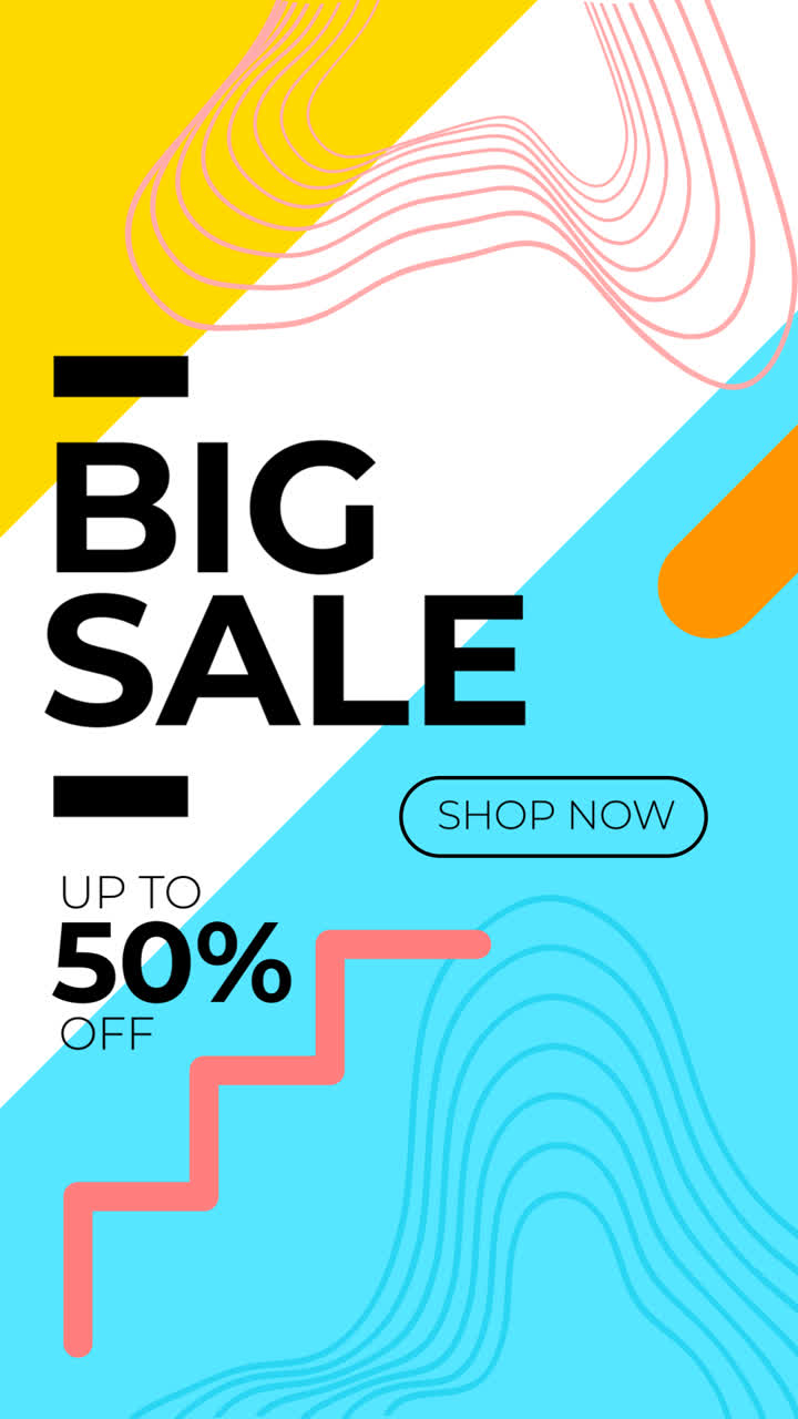 gráfico de movimiento de banners de promoción de ventas para las redes sociales