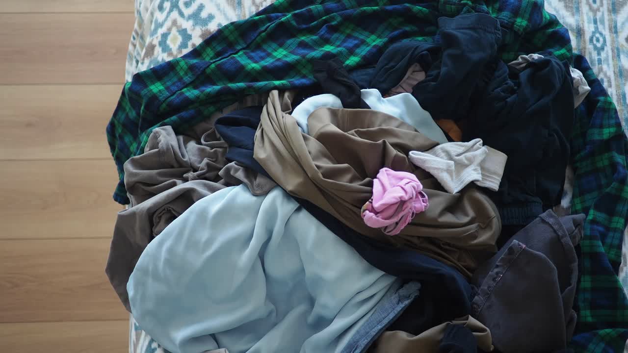 Pile of laundry on the floor