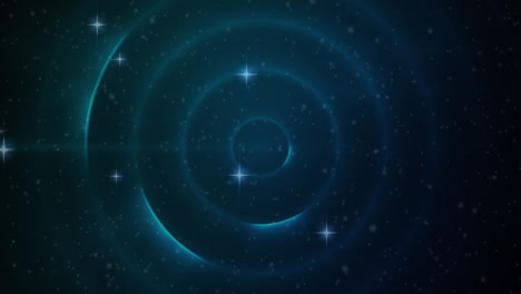 animación de formas y círculos sobre fondo azul