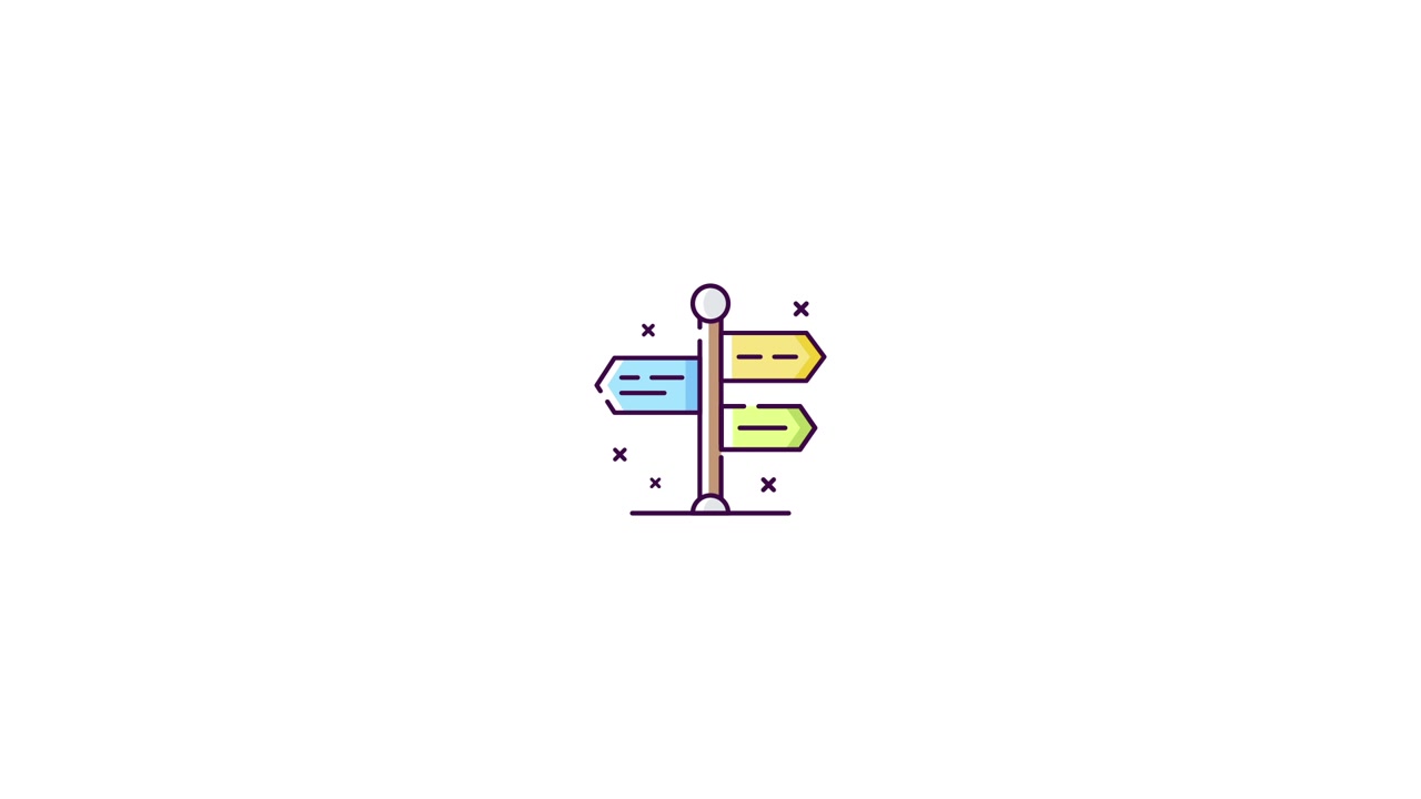 Animated Signpost with Directional Arrows for Choices