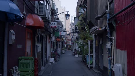 exploring a dark and atmospheric alleyway in tokyo