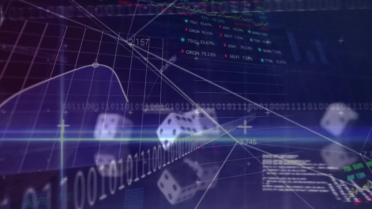 animación del procesamiento de datos sobre los dados