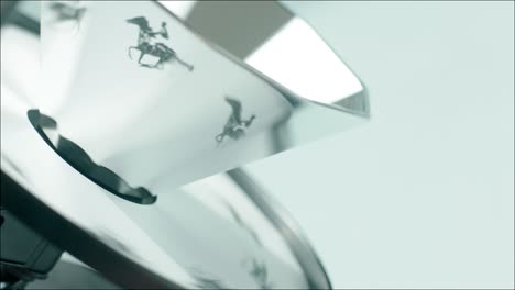 picture of running horse with rider on cinematograph