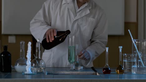 science experiment in a laboratory