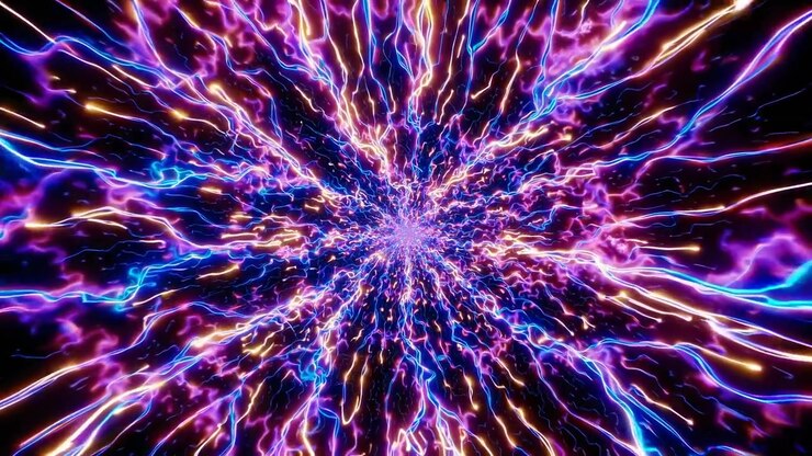 Túnel Abstrato Dinâmico de Energia Neon Brilhante