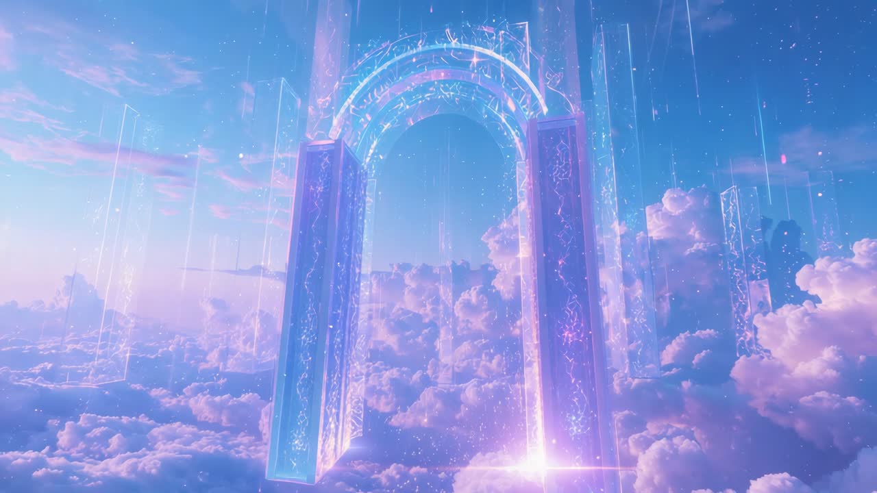 Ethereal Gate to Heaven in the Clouds