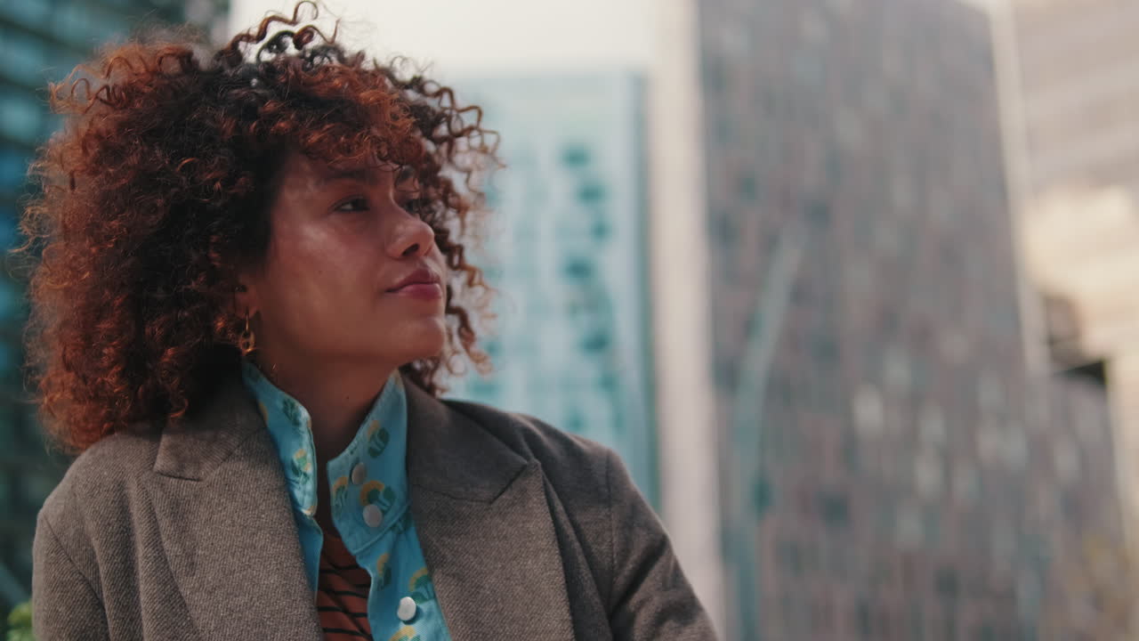 Confident Businesswoman Walking in the City