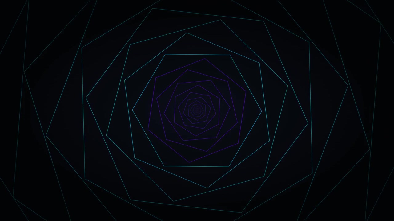 Abstract Geometric Tunnel Animation with Rotating Polygons