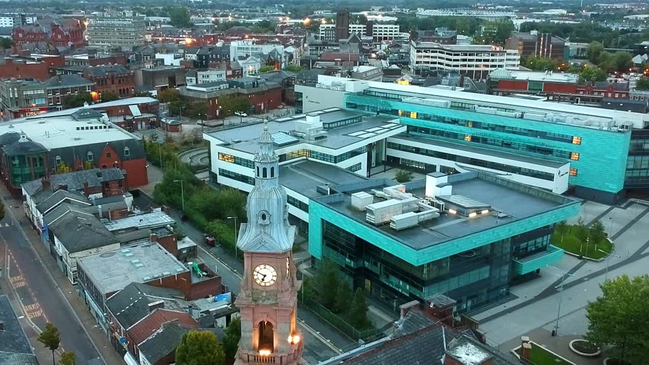 Aerial views of Beechams clock tower