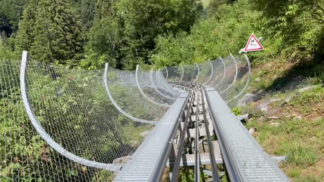 mountain funicular in swiss alps