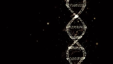 concepto de herencia genética. animación 3d del adn compuesto por partículas con rasgos genéticos de los antepasados.