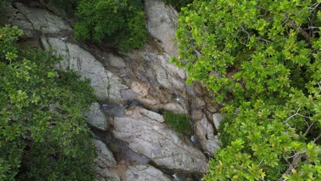 Aerial-drone-panoramic-view-of-a-rocky-ridge-in-the-mountain