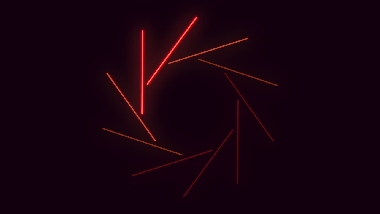 Bright and colorful neon circle with intersecting lines