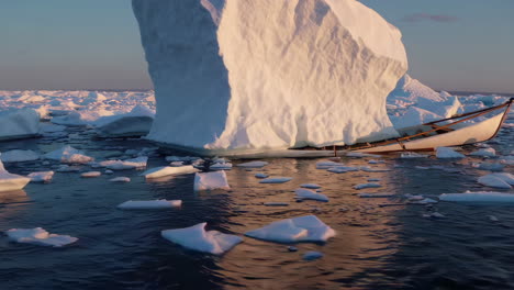 shipwreck amidst icebergs