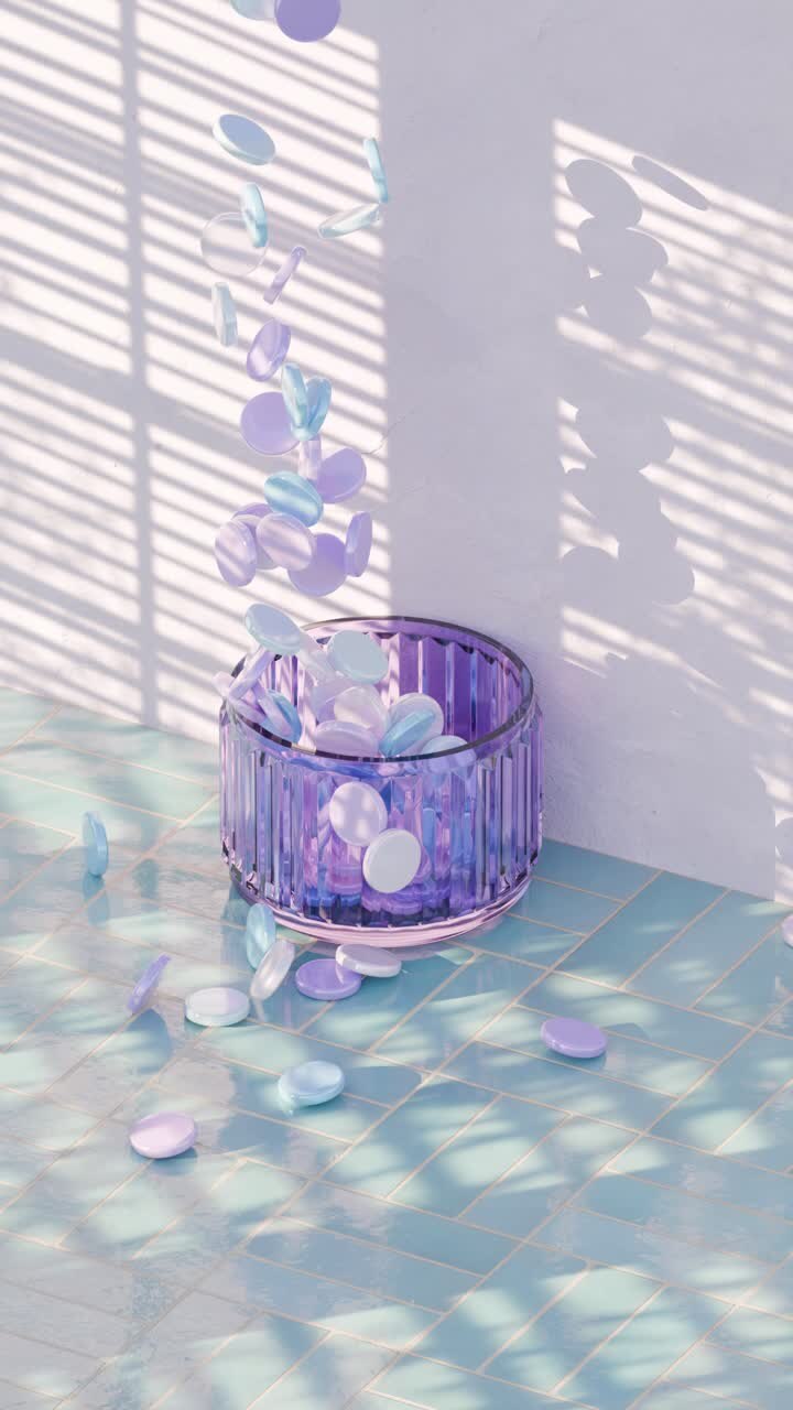 tigela de vidro roxo com doces