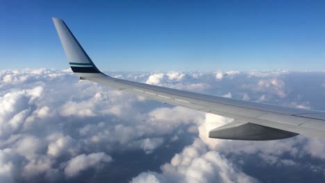 airplane wing and clouds