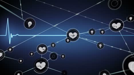 connectors moving on a digital electrocardiogram background