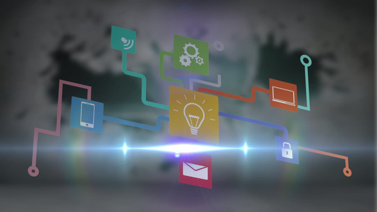 미디어 아이콘 위의 조명 스 ⁇ 의 애니메이션