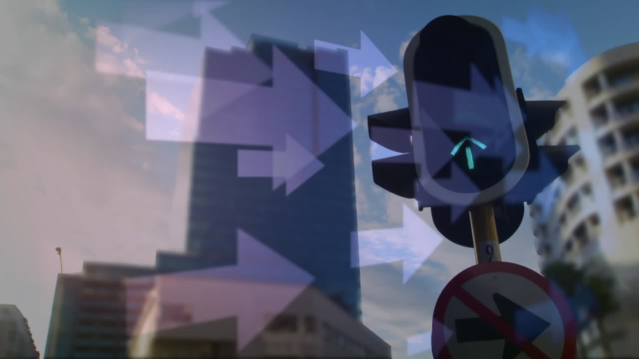 Traffic light with arrows