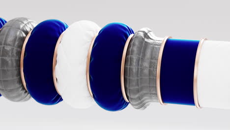 3d satisfying loop animation of a bunch of tubes inflated with fabric texture