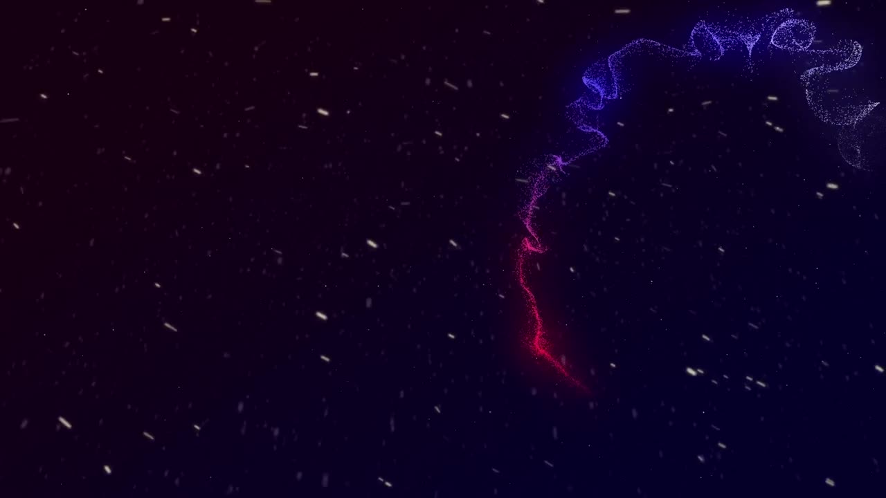 Animazione di forme e macchie su sfondo nero.