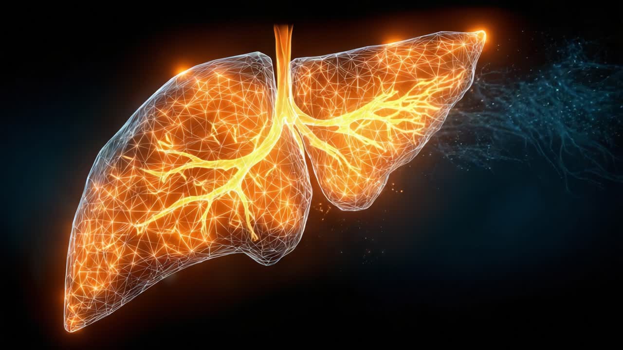A Stunning Visualization of Lungs Representing the Complexity and Vital Functionality of the Human Respiratory System in a Unique Digital Art Form