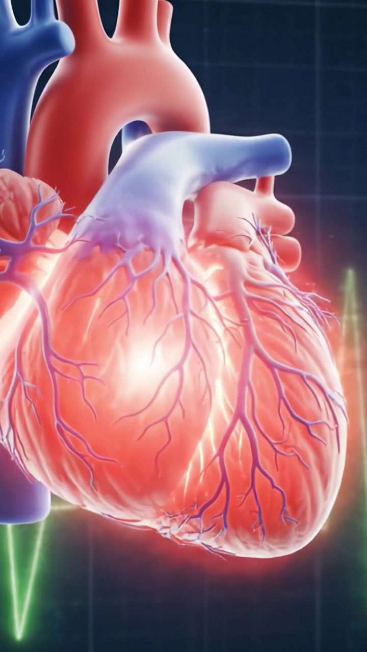 A Detailed Exploration of the Human Heart Anatomy Featuring Intricate Vascular Structures and Cardiac Functionality Rendered in Stunning Visuals