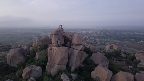 aerial: hampi landscape in india