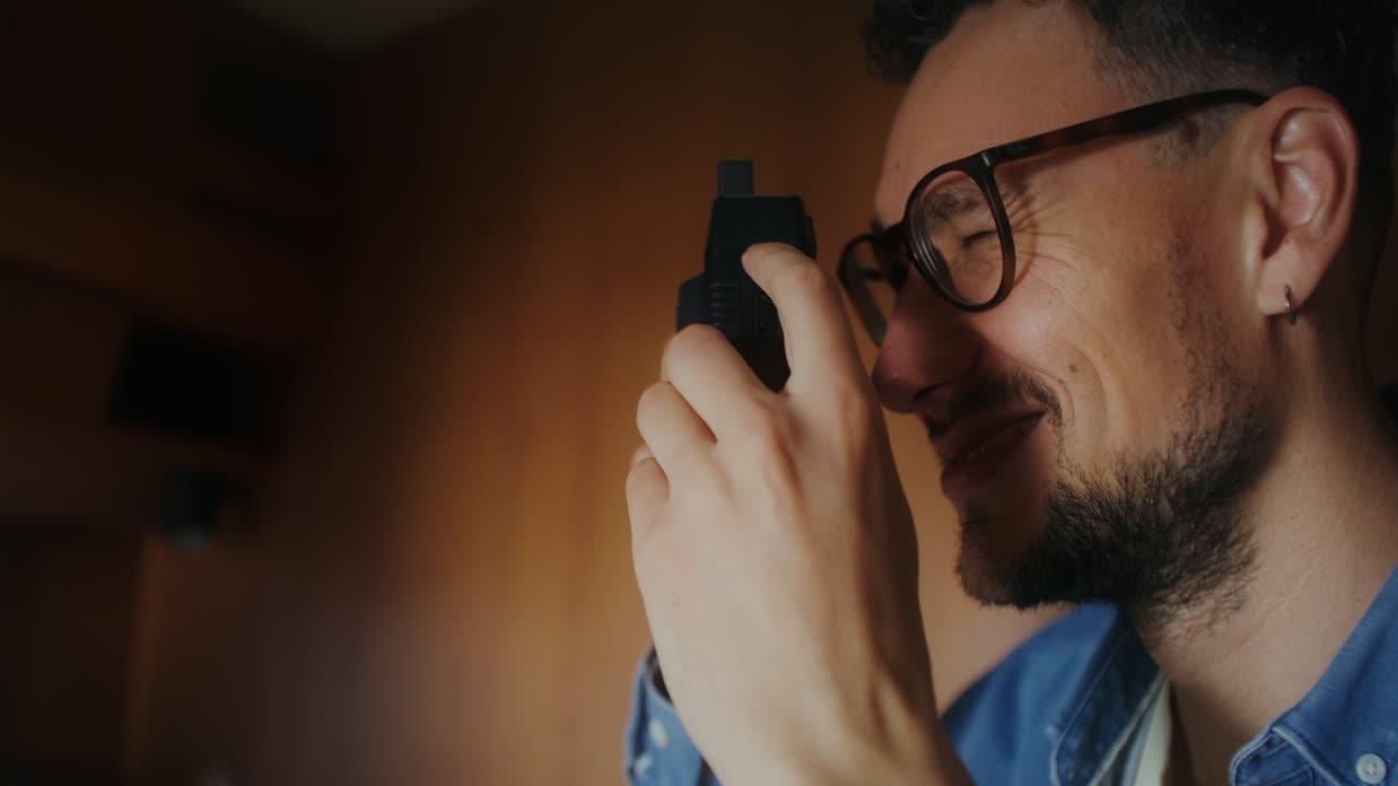 Man taking a picture with a camera