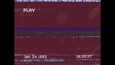 animation of play interface on screen with glitch background