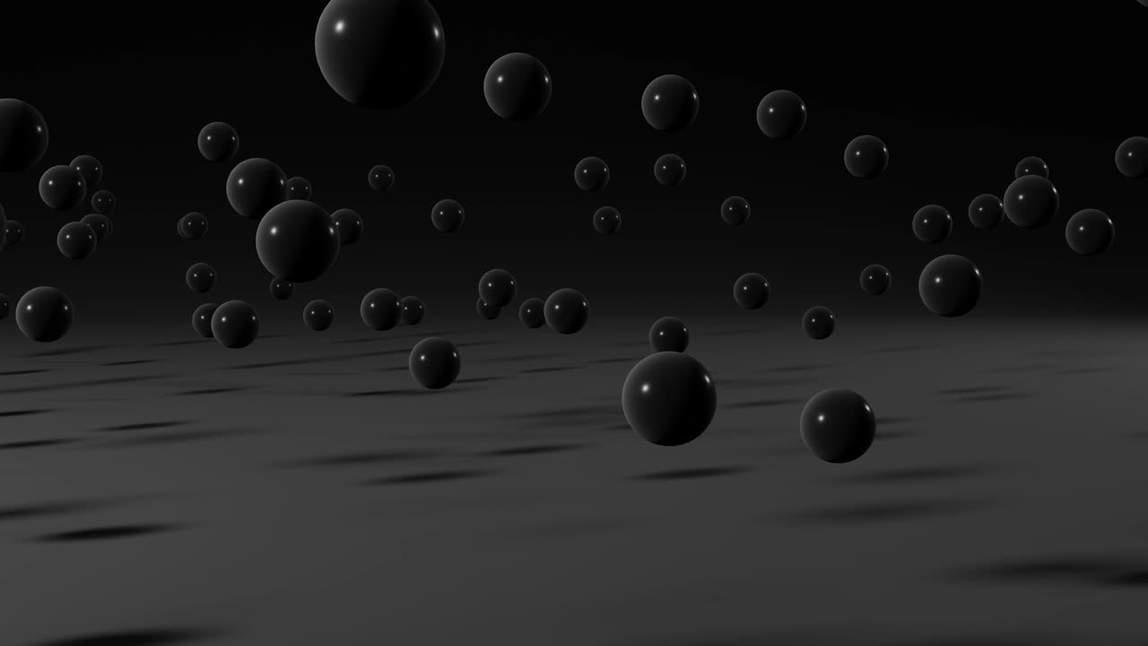 검은 바탕에 검은 공, 간단한 모션 그래픽, 원활한 루프 애니메이션