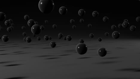 black balls on a black background. simple motion graphic seamless loop animation